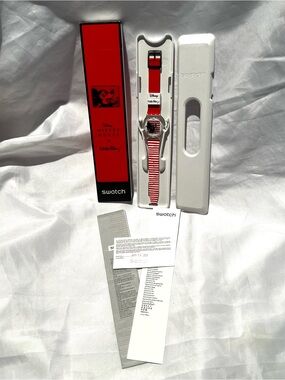 Swatch Watch X Keith Haring Mickey Mouse Mariniere Disney Red White